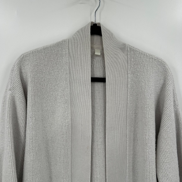 LULULEMON *Flawed* White Merino Wool Ribbed Knit Open Cardigan Sweater Size 8 - Picture 3 of 9